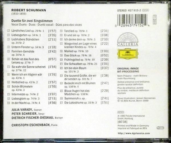 Julia Varady* • Peter Schreier, Dietrich Fischer-Dieskau, Christoph Eschenbach, Schumann* : Duette (CD, Comp, RE, RM)