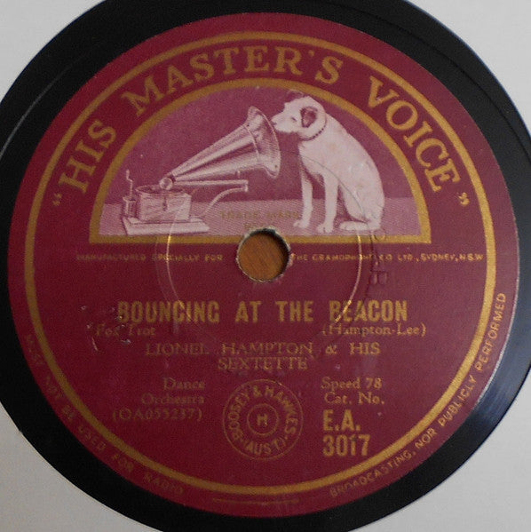 Lionel Hampton And His Sextet : Fiddle-Dee-Dee / Bouncing At The Beacon (Shellac, 10")