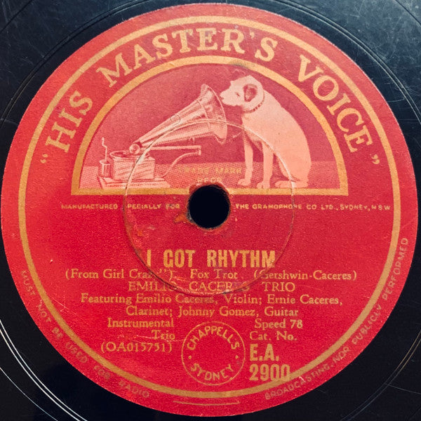 Emilio Caceres Trio : Humoresque In Swing Time / I Got Rhythm (Shellac, 10")