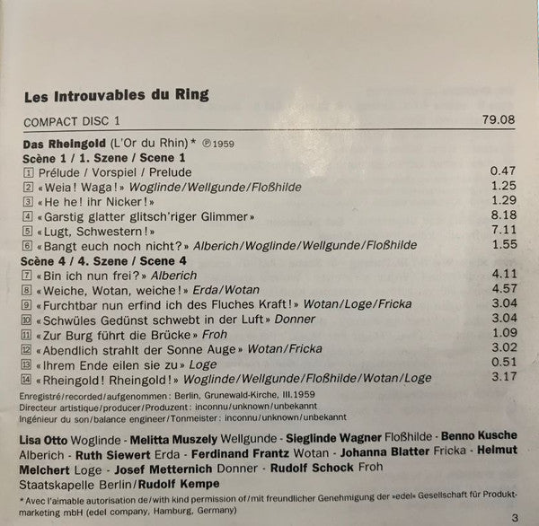 Richard Wagner : Les Introuvables Du Ring (4xCD, Comp + Box, sli)