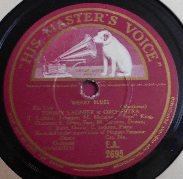 Tommy Ladnier & Orchestra* : Weary Blues / Ja Da (Shellac, 10")