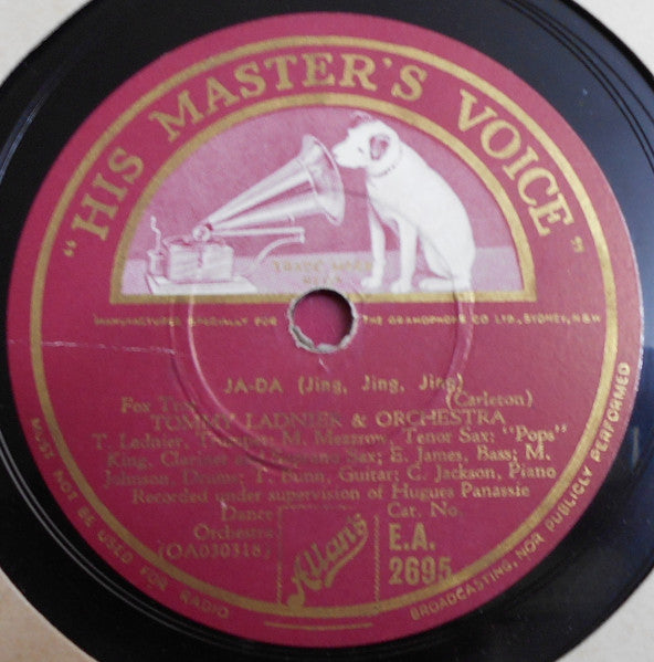 Tommy Ladnier & Orchestra* : Weary Blues / Ja Da (Shellac, 10")
