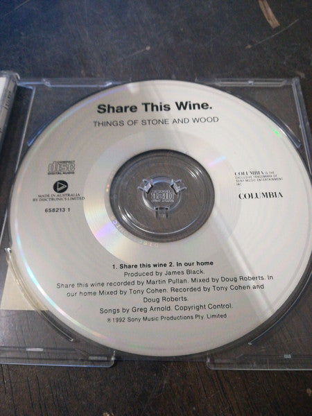 Things Of Stone & Wood : Share This Wine (CD, Single)