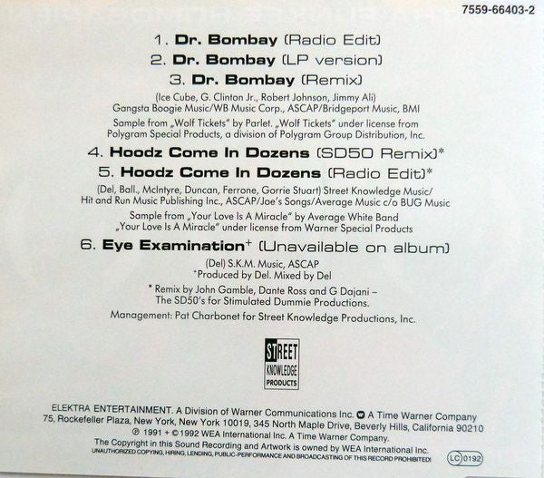 Del Tha Funkee Homosapien : Dr. Bombay (CD, Maxi)