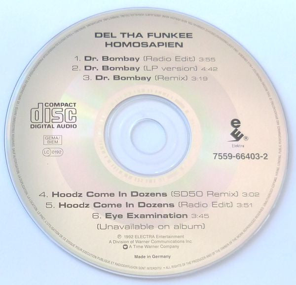 Del Tha Funkee Homosapien : Dr. Bombay (CD, Maxi)