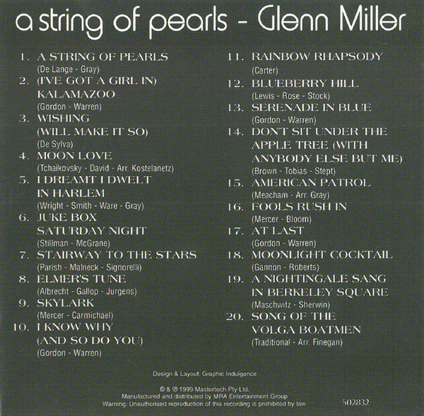 Glenn Miller : A String Of Pearls (CD, Comp)