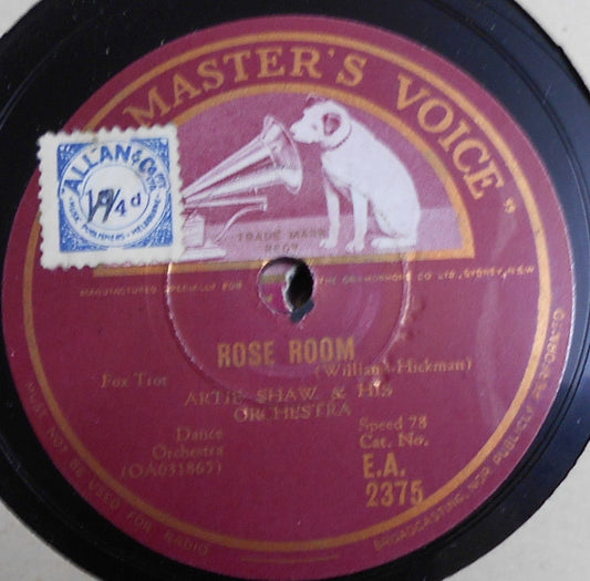 Artie Shaw And His Orchestra : Rose Room / Why Begin Again? (Shellac, 10")