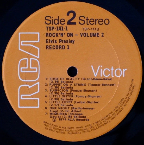 Elvis Presley : Rock 'N' On Volume 2  25 All-Time Rock 'N' Roll Hits (2xLP, Comp)