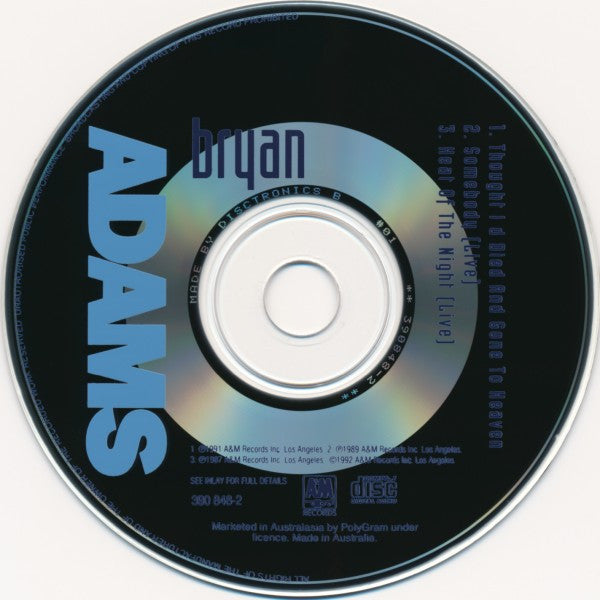 Bryan Adams : Thought I'd Died And Gone To Heaven (CD, Single)