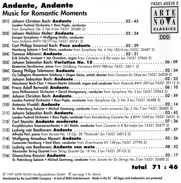 Various : Andante, Andante - Music For Romantic Moments (CD, Comp)