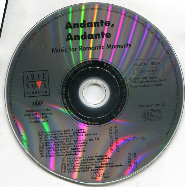 Various : Andante, Andante - Music For Romantic Moments (CD, Comp)