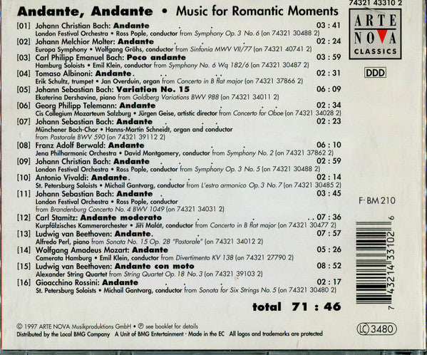 Various : Andante, Andante - Music For Romantic Moments (CD, Comp)