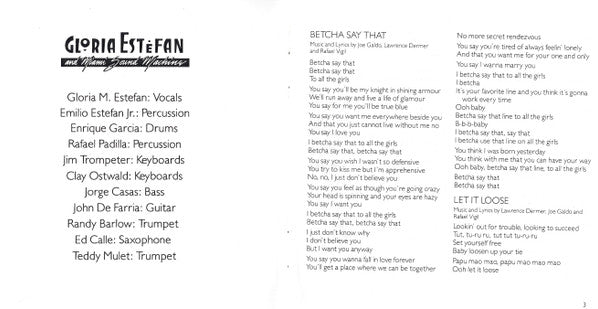 Gloria Estefan And Miami Sound Machine* : Let It Loose (CD, Album)