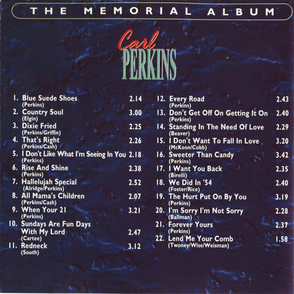 Carl Perkins : The Memorial Album (CD, Comp, Bla)