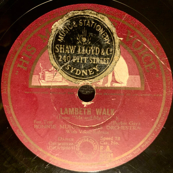 Ronnie Munro & His Orchestra : Lambeth Walk / Me And My Girl (Shellac, 10")