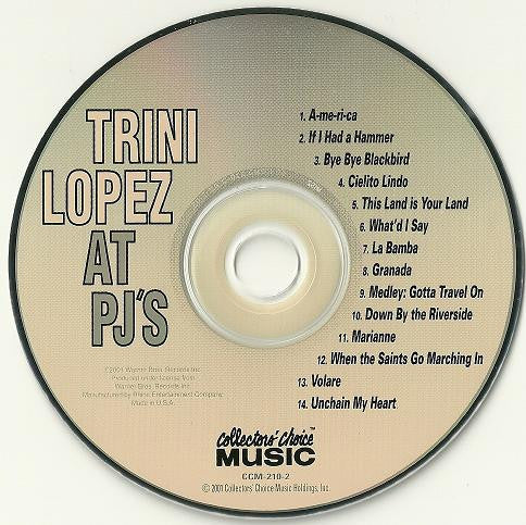 Trini Lopez : Trini Lopez At PJ's (CD, Album)