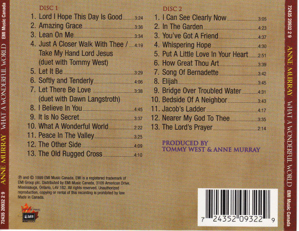 Anne Murray : What A Wonderful World (2xCD, Album)