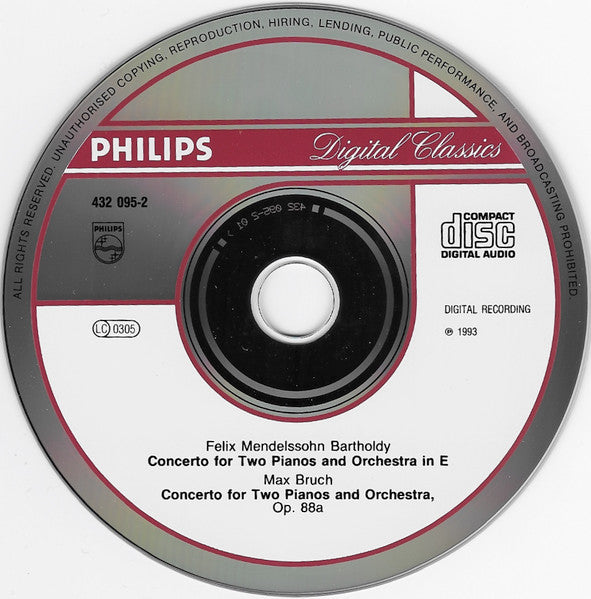 Felix Mendelssohn-Bartholdy / Max Bruch, Katia Et Marielle Labèque, Philharmonia Orchestra, Semyon Bychkov : Concertos For 2 Pianos And Orchestra (CD)