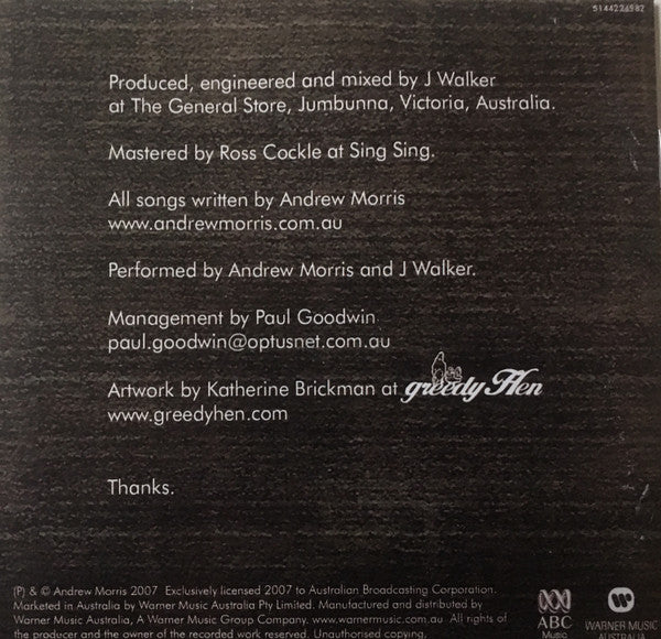 Andrew Morris (5) : Union Bars (CD, Album)
