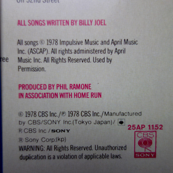 Billy Joel : 52nd Street (LP, Album, Gra)