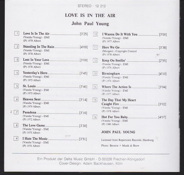 John Paul Young : Love Is In The Air (CD, Comp)