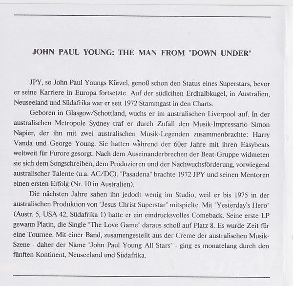John Paul Young : Love Is In The Air (CD, Comp)