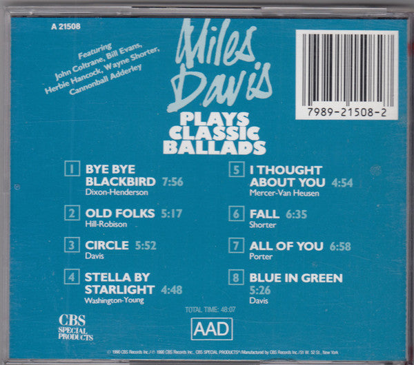 Miles Davis : Plays Classic Ballads (CD, Comp)