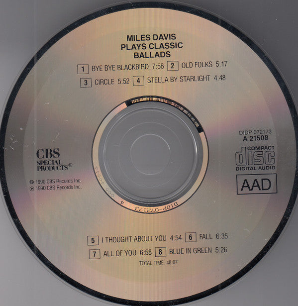 Miles Davis : Plays Classic Ballads (CD, Comp)