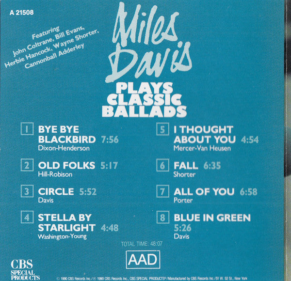 Miles Davis : Plays Classic Ballads (CD, Comp)