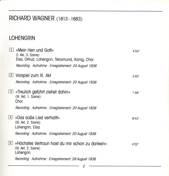 Richard Wagner / Maria Müller / Max Lorenz (2) / Franz Völker : Bayreuth 1936 (CD, Comp, RM)