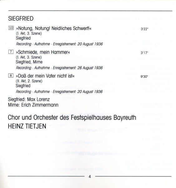 Richard Wagner / Maria Müller / Max Lorenz (2) / Franz Völker : Bayreuth 1936 (CD, Comp, RM)