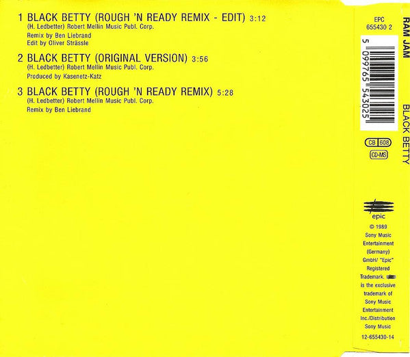 Ram Jam : Black Betty (Remix) (CD, Maxi, RE)