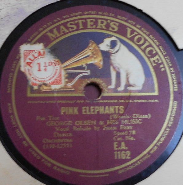 George Olsen & His Music* / Paul Whiteman & His Orchestra* : Pink Elephants / We Just Couldn't Say Goodbye (Shellac, 10")