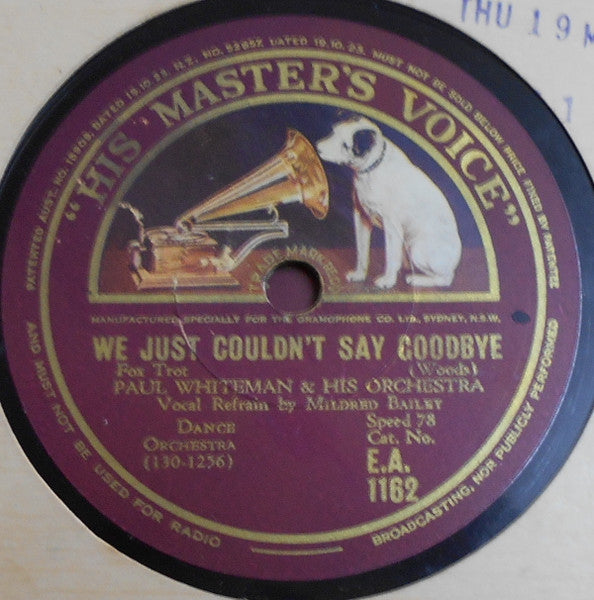 George Olsen & His Music* / Paul Whiteman & His Orchestra* : Pink Elephants / We Just Couldn't Say Goodbye (Shellac, 10")
