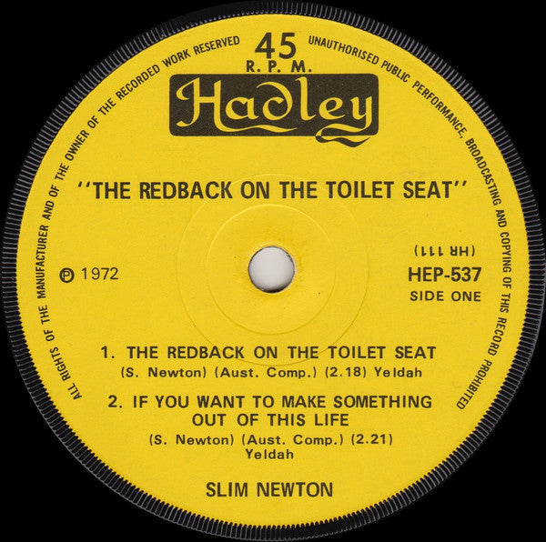 Slim Newton : The Redback On The Toilet Seat (7", EP)
