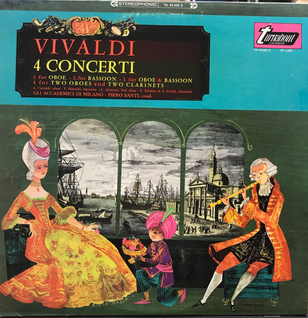 Vivaldi*, Gli Accademici Di Milano, Piero Santi : 4 Concerti (LP)