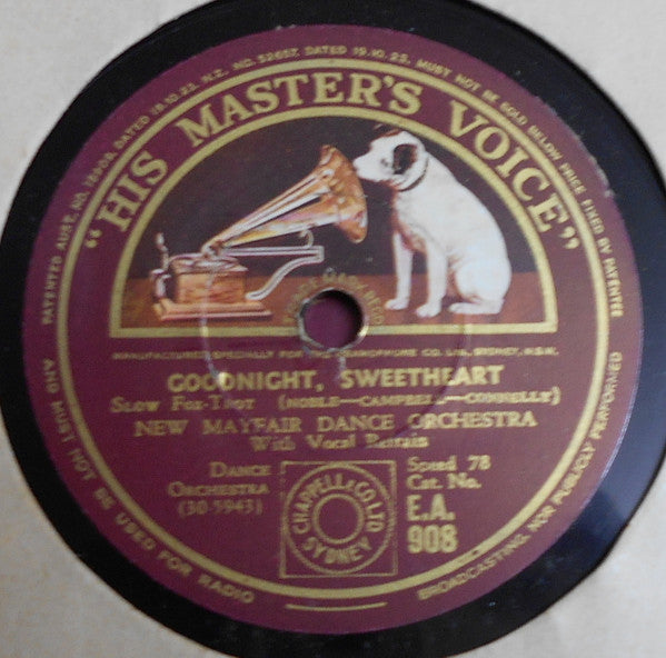 New Mayfair Dance Orchestra* : Goodnight, Sweetheart / We Two (Shellac, 10", RP)