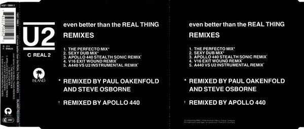 U2 : Even Better Than The Real Thing (Remixes) (CD, Maxi)