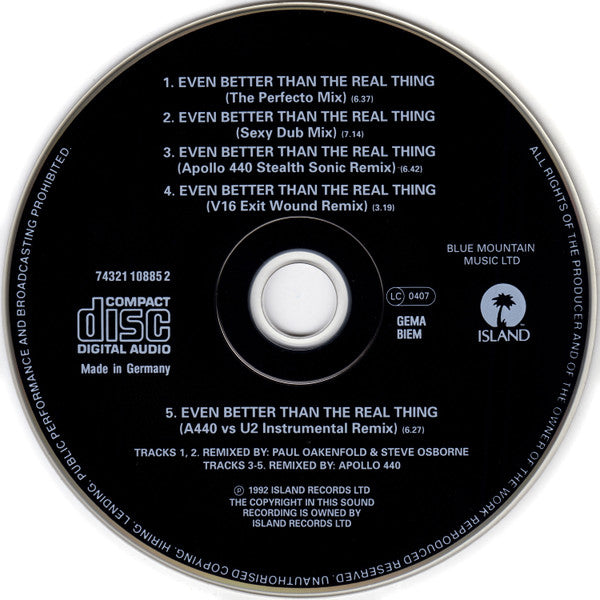 U2 : Even Better Than The Real Thing (Remixes) (CD, Maxi)