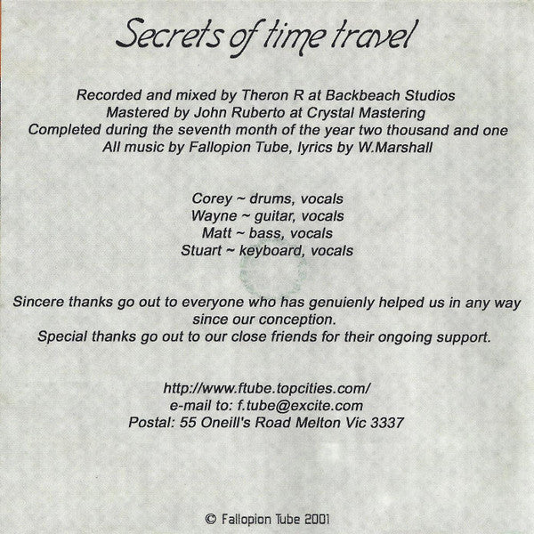 Fallopion Tube : Secrets of time travel (CD, EP)