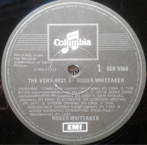 Roger Whittaker : The Very Best Of Roger Whittaker (LP, Comp)
