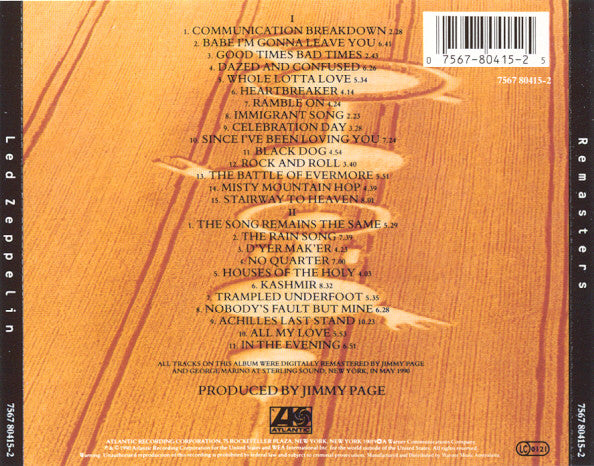 Led Zeppelin : Remasters (2xCD, Comp, RE, RM, 'Sl)