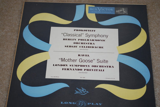 Sergei Prokofiev, Sergiu Celibidache, Maurice Ravel, Fernando Previtali : Classical Symphony - Mother Goose (LP, Mono)
