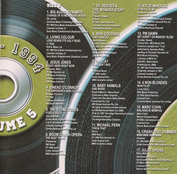 Various : For The Record Volume 5 25 Years Of Australian Radio Hits  90-94 (2xCD, Comp)