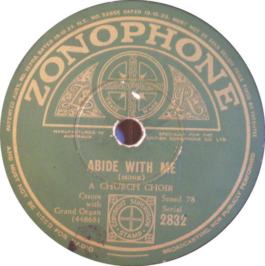 Unknown Artist : Abide With Me / Sun Of My Soul (Shellac, 10")