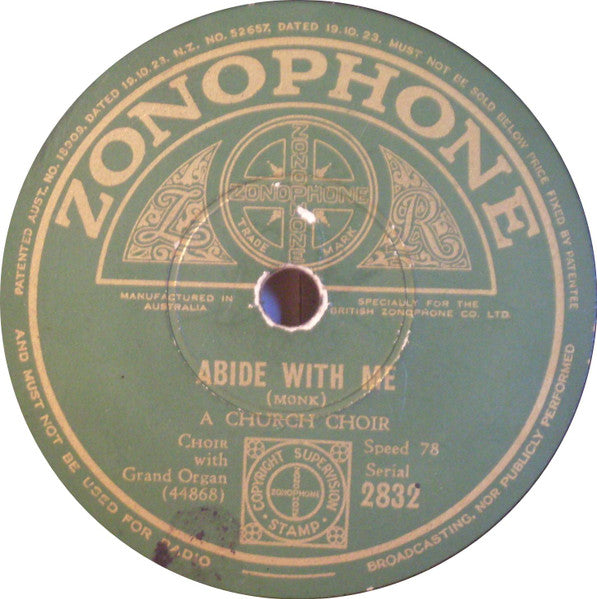 Unknown Artist : Abide With Me / Sun Of My Soul (Shellac, 10")