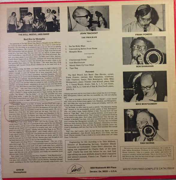 The Boll Weevil Jass Band : Red Hot In Memphis ! (LP, Album)