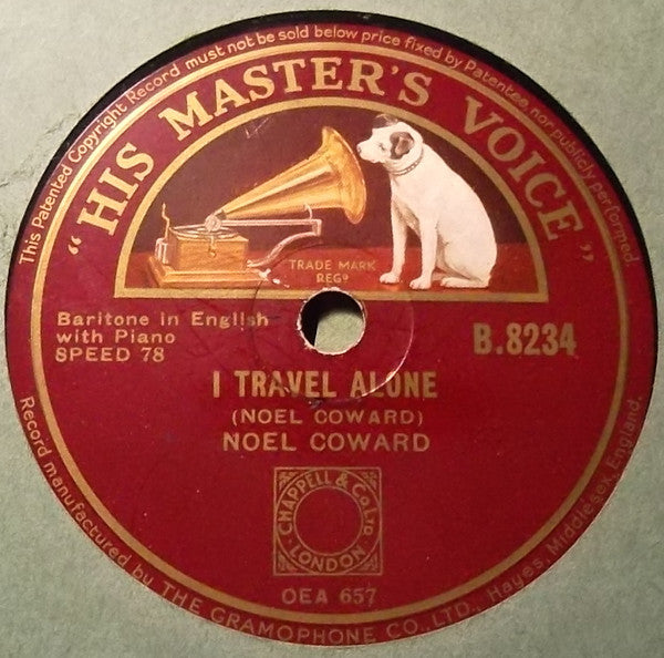 Noël Coward : I Travel Alone / Most Of Ev'ry Day (Shellac, 10")