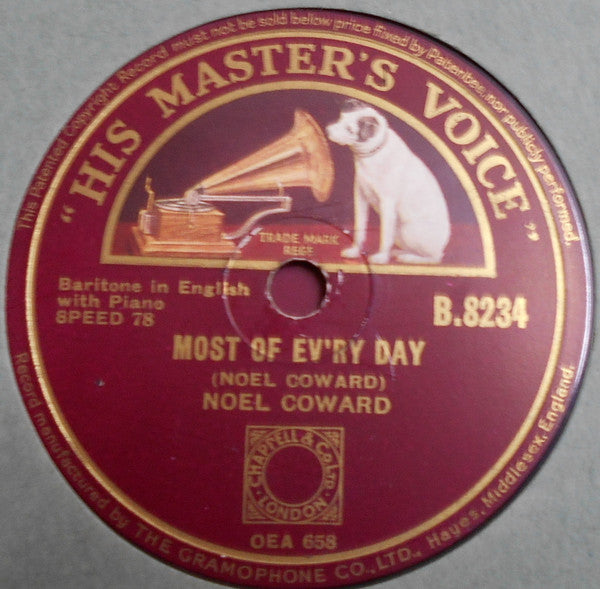Noël Coward : I Travel Alone / Most Of Ev'ry Day (Shellac, 10")