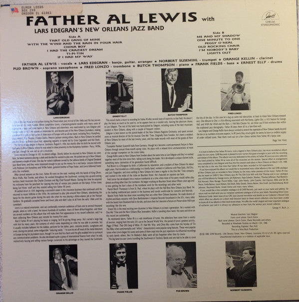 Father Al Lewis* With Lars Edegran's New Orleans Jazz Band : Father Al Lewis (LP, Album)